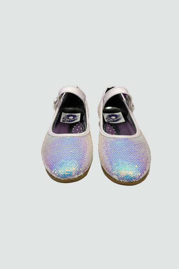 KIZ ÇOCUK BEYAZ PULLU BABET - 2