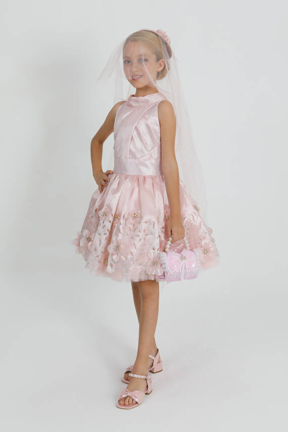 Kız Çocuk Çiçekli Elbise - 3