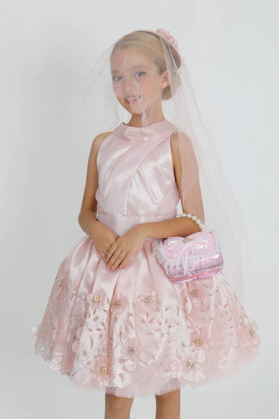 Kız Çocuk Çiçekli Elbise - 4