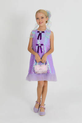 Kız Çocuk Fiyonk Elbise - 3