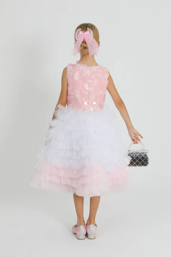 Kız Çocuk Fiyonk Elbise - 5