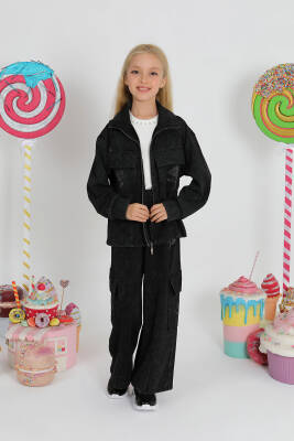 Kız Çocuk Gül Taş Eşofman - Star Pearl Kids