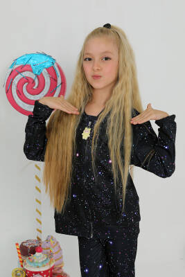 Kız Çocuk GYM Galaxy Fermuarlı Sweatshirt - Star Pearl Kids (1)