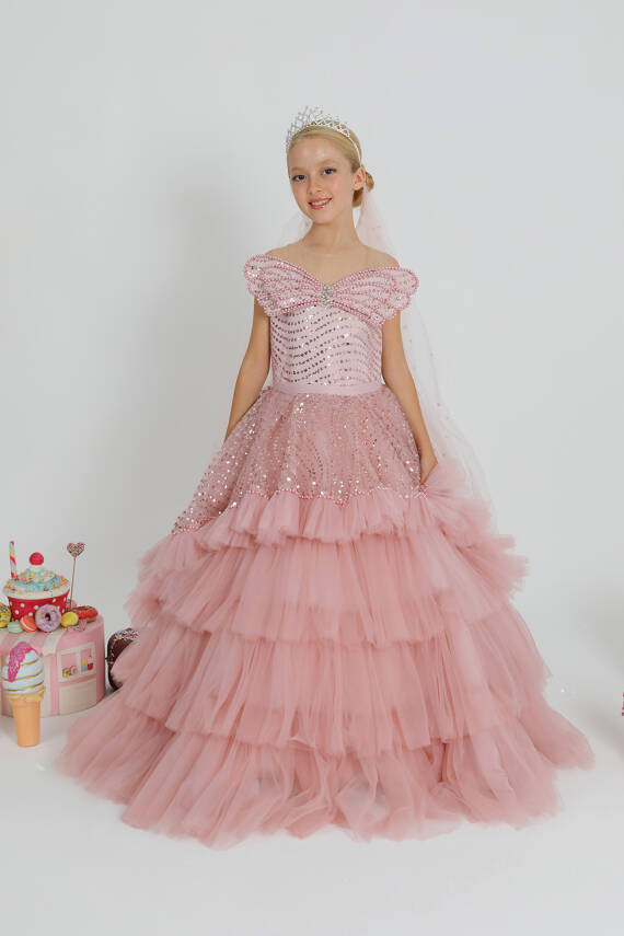 Kız Çocuk Kelebek Party Dress - 5