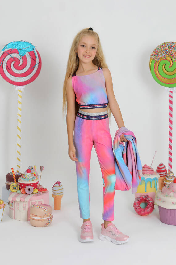 Kız Çocuk Pastel GYM Atlet & Tayt Takım - 1