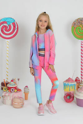 Kız Çocuk Pastel GYM Fermuarlı Sweatshirt - Star Pearl Kids