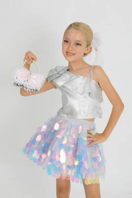 Kız Çocuk Payet Crop Etek - 3