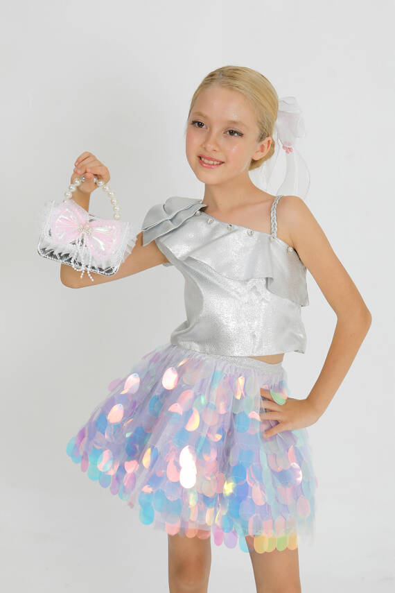 Kız Çocuk Payet Crop Etek - 3