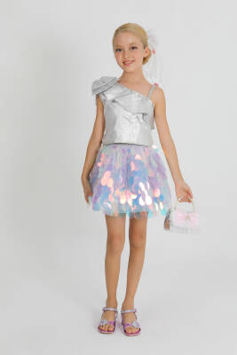Kız Çocuk Payet Crop Etek - Star Pearl Kids