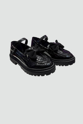 Kız Çocuk RUGAN FİYONKLU SİYAH AYAKKABI - Star Pearl Kids