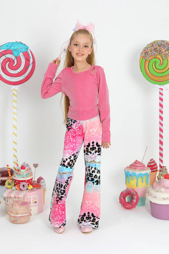 Kız Çocuk Simli Uzun Crop - 1