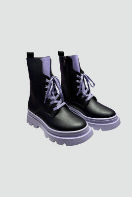 Kız Çocuk SİYAH-LİLA BOT - Star Pearl Kids