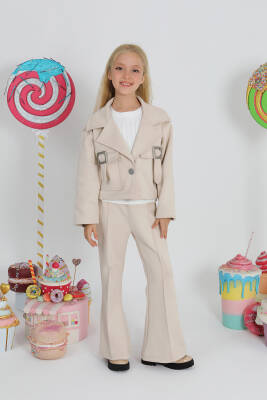Kız Çocuk Süet Ceket Takım - 3