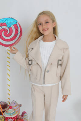 Kız Çocuk Süet Ceket Takım - 4