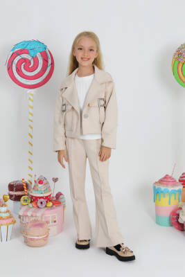 Kız Çocuk Süet Ceket Takım - 5