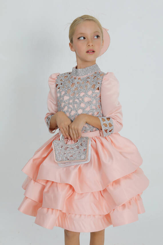 Kız Çocuk Taşlı Elbise - 3