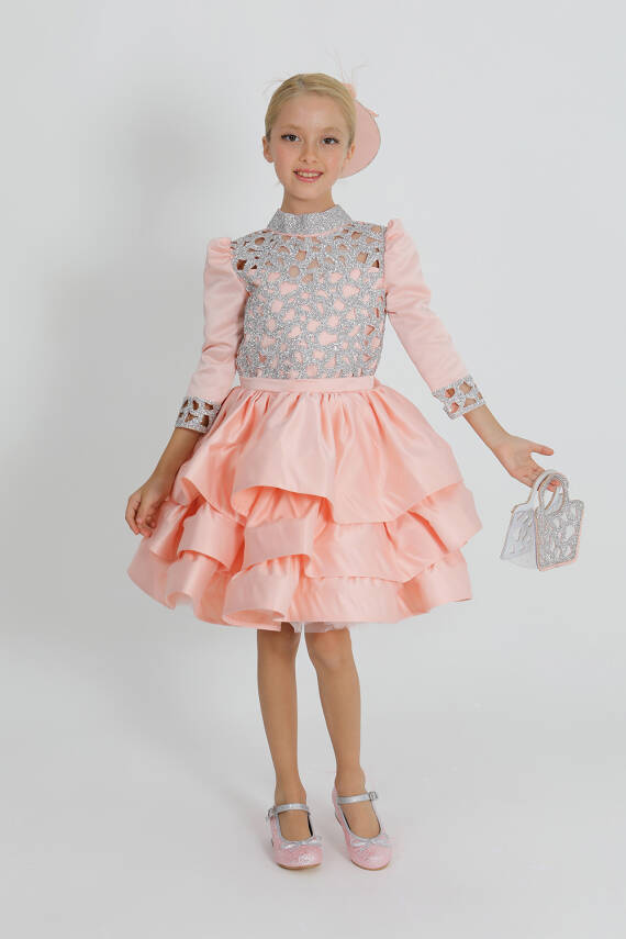 Kız Çocuk Taşlı Elbise - 4