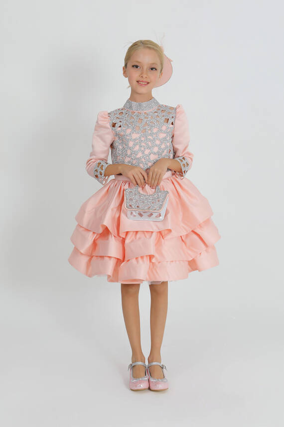 Kız Çocuk Taşlı Elbise - 1