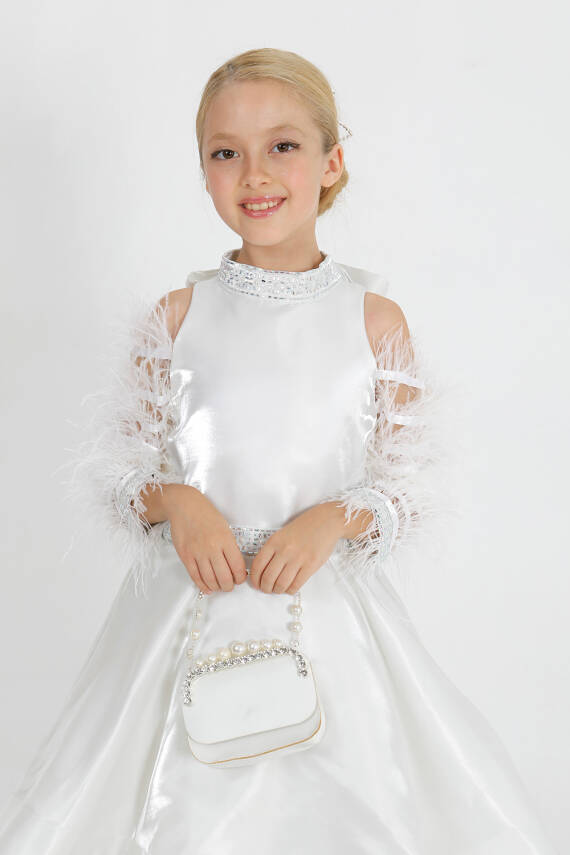 Kız Çocuk Tüylü Elbise - 4