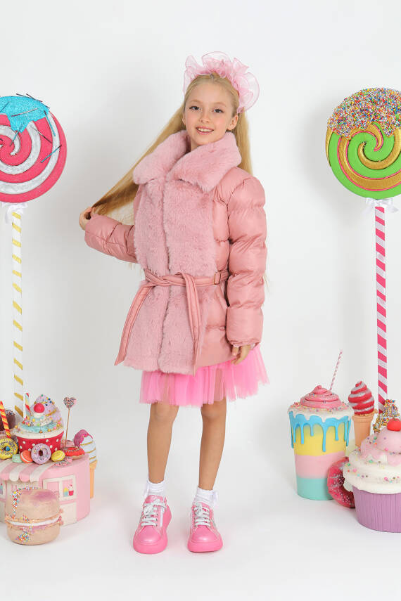 Kız Çocuk Kürk Mont - 9