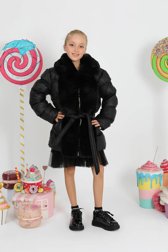 Kız Çocuk Kürk Mont - 14