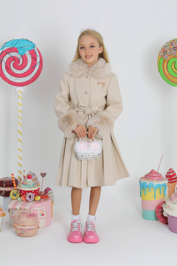 Kız Çocuk Kürk Palto - 4