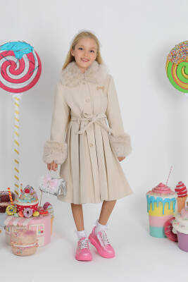 Kız Çocuk Kürk Palto - 5