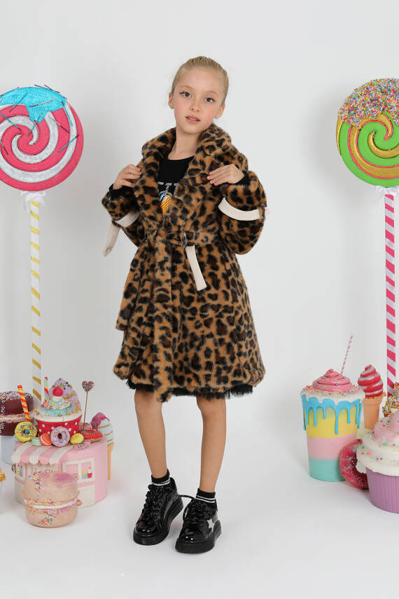 Kız Çocuk Kürk Palto - 8