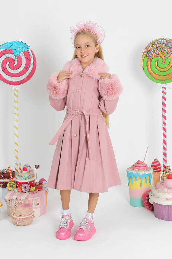 Kız Çocuk Kürk Palto - 12