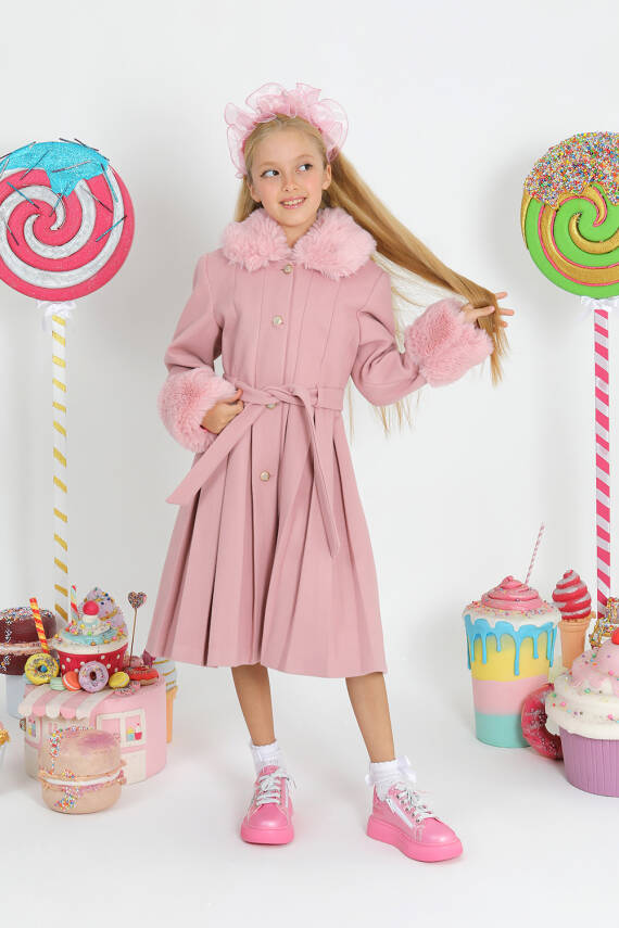 Kız Çocuk Kürk Palto - 14