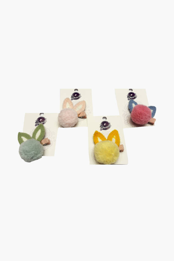 Tavşan Kulaklı Tüylü Klips Toka - 1